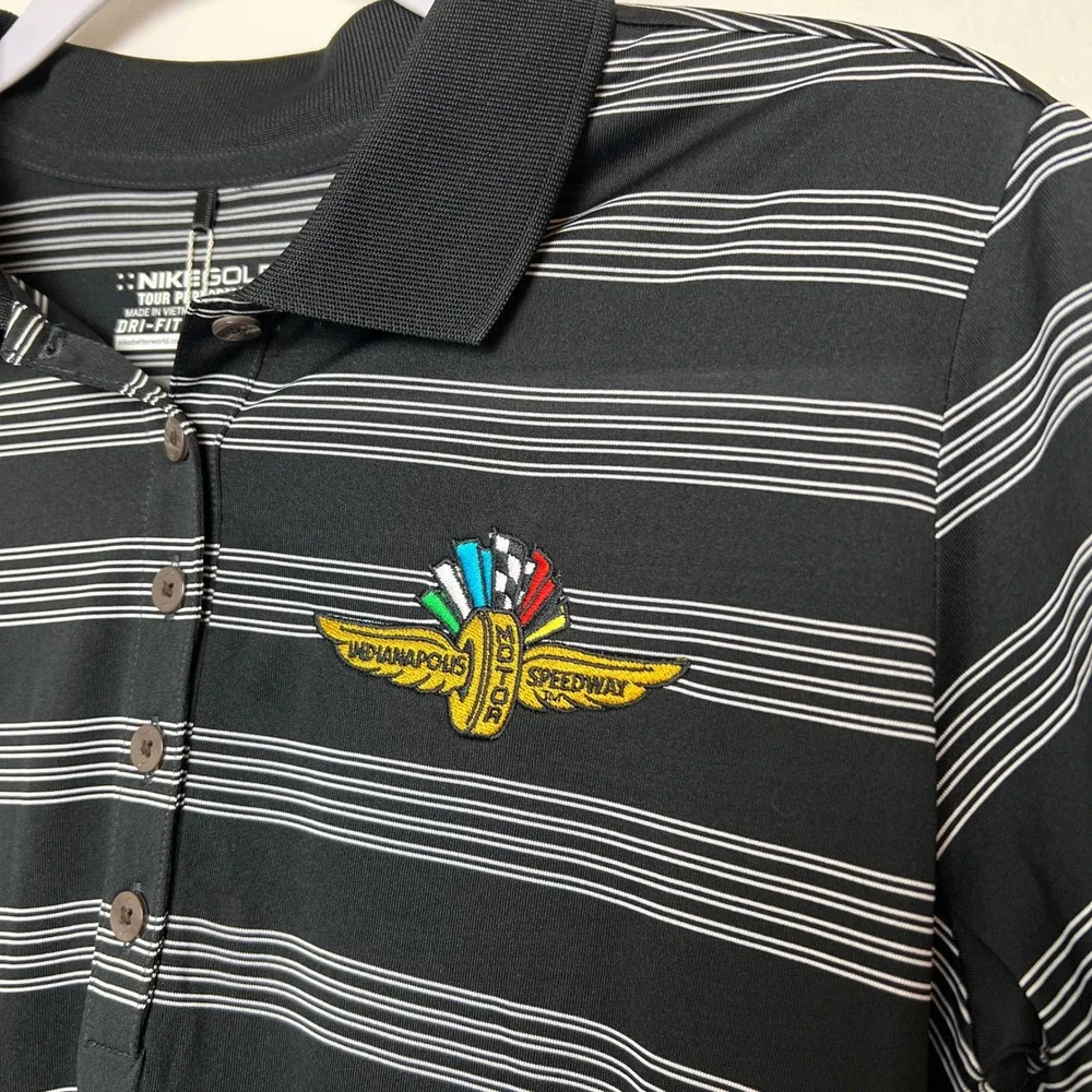 Nike Golf Tour Performance Women's M Polo Shirt Indianapolis Speedway Stripe NWT
